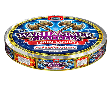 Round Warhammer firecrackers packaging