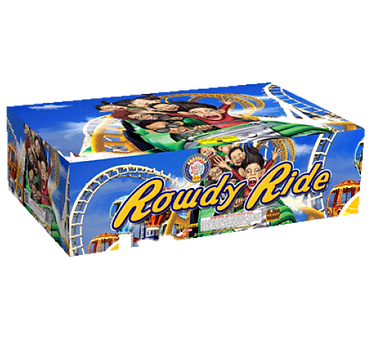 Rowdy Ride firework box with theme park imagery