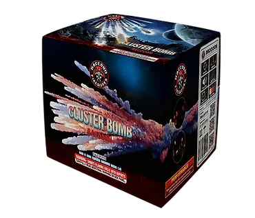 Space-themed fireworks product box