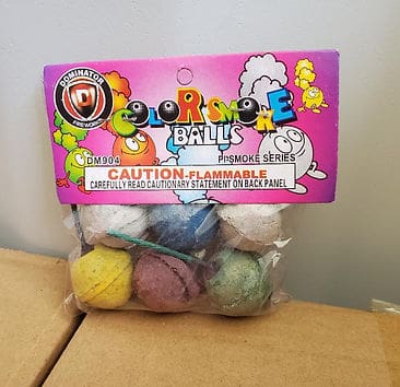 Colorful smoke balls packaging