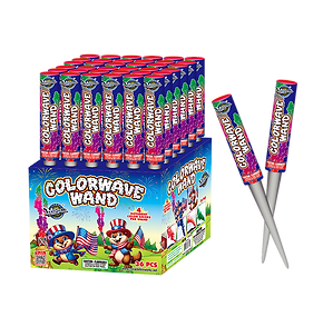 Box of colorful fireworks wands