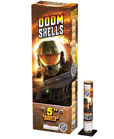 Doom Shells 5" canister fireworks box