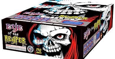 Eye of the Reaper" firework packaging