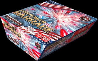 Firepower Barrage fireworks packaging