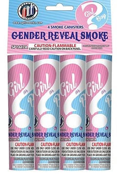 Smoke canisters for gender reveal party