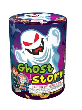 Colorful ghost-themed firework label