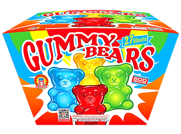 Bright gummy bears fireworks box design
