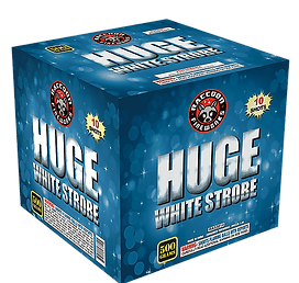 Blue fireworks box with strobe label