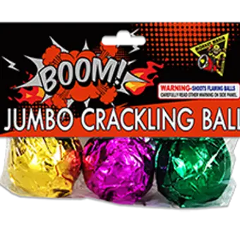 Brightly wrapped crackling fireworks balls