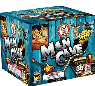 Fireworks box with man cave theme