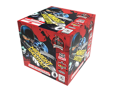 Colorful fireworks box with graphic art