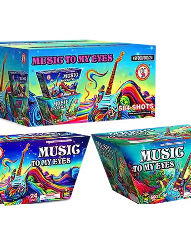 Music-themed firework packaging display