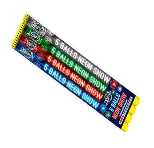 Fireworks package with colorful neon design