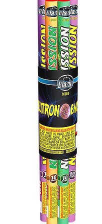 Colorful fireworks assortment in packaging