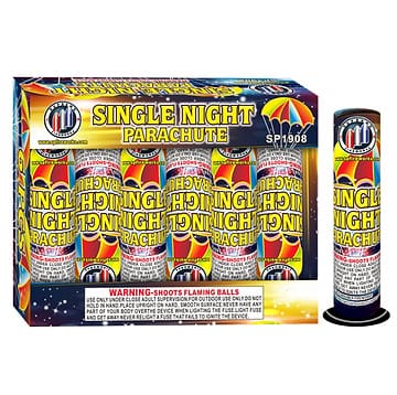Single Night Parachute fireworks display set