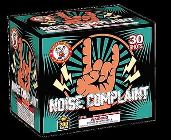 Firework box with rock hand symbol