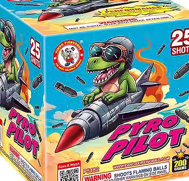 Pyro Pilot colorful fireworks packaging