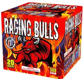 Fireworks box with raging bull design