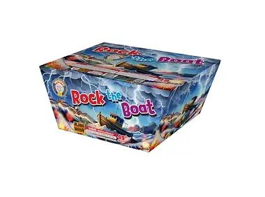 Fireworks box labeled "Rock the Boat