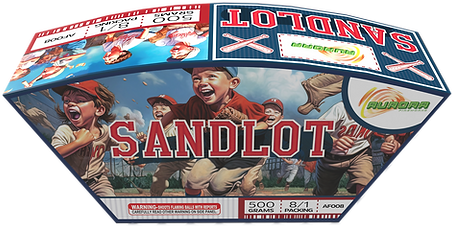 Vintage-style Sandlot box with kids playing