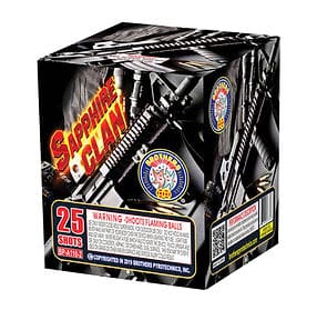 Sapphire Claw 25-shot fireworks packaging