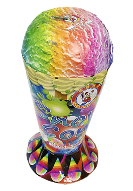 Vibrant ice cream cone-shaped fireworks display