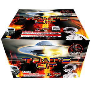 UFO-themed firework box art