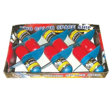 Toy rockets in a box