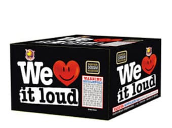 Fireworks packaging with heart and smiley