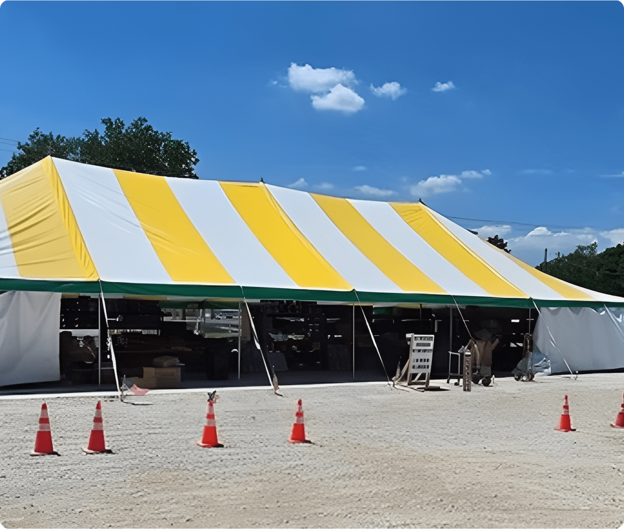 Large tent on sunny day
