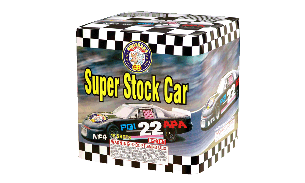 Fireworks box with race car design