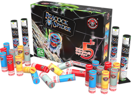 Peacock Spider fireworks assortment display